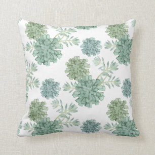 Plant Happiness   Succulent Pattern Cushion