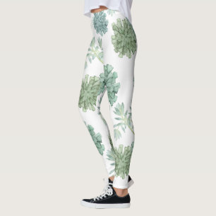 Plant Happiness   Succulent Pattern Leggings