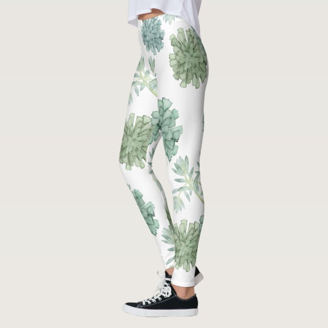 Plant Happiness | Succulent Pattern Leggings (Left)