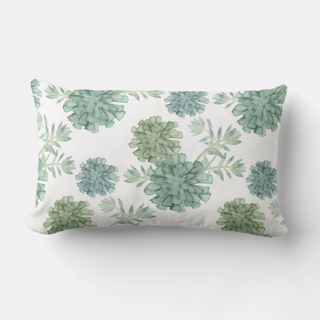 Plant Happiness | Succulent Pattern Lumbar Cushion (Front)