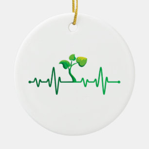 Plant Heartbeat - Botany Botanist Gardening Plant  Ceramic Tree Decoration