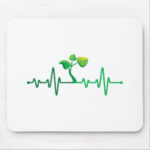 Plant Heartbeat - Botany Botanist Gardening Plant  Mouse Mat
