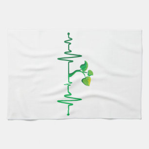 Plant Heartbeat - Botany Botanist Gardening Plant Tea Towel