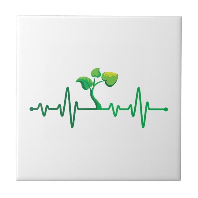 Plant Heartbeat - Botany Botanist Gardening Plant  Tile (Front)