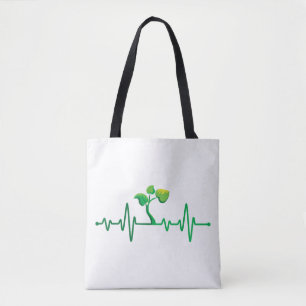 Plant Heartbeat - Botany Botanist Gardening Plant Tote Bag