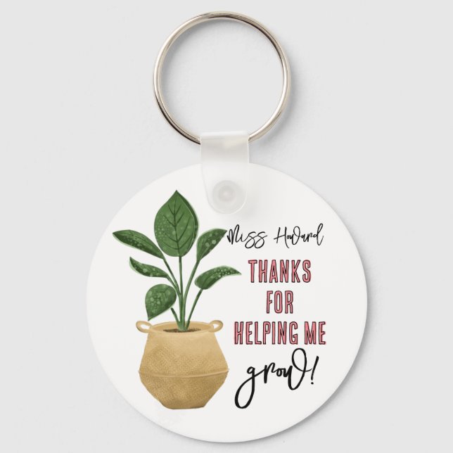 Plant helping me grow key ring (Front)