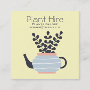 Plant hire modern plants pastel square business card