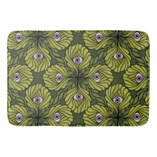 Plant Horror Art - Creepy Cute Green Flower Bath Mat