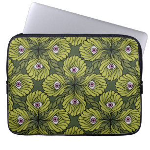 Plant Horror Art - Creepy Cute Green Flower Laptop Sleeve