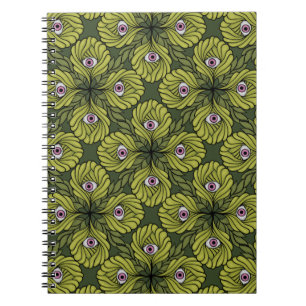 Plant Horror Art - Creepy Cute Green Flower Notebook