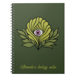 Plant Horror Art - Creepy Cute Green Flower Notebook
