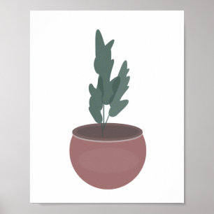 Plant in Clay Pot Green Leaf Wall Art