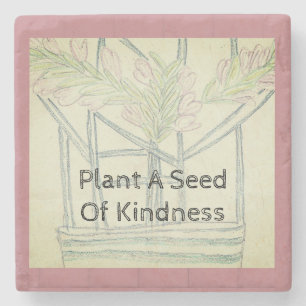 Plant Kindness Stone Coaster