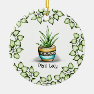 Plant Lady, Aloe Plant Ceramic Tree Decoration