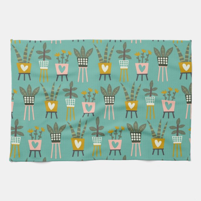 Plant Lady Art Tea Towel (Horizontal)