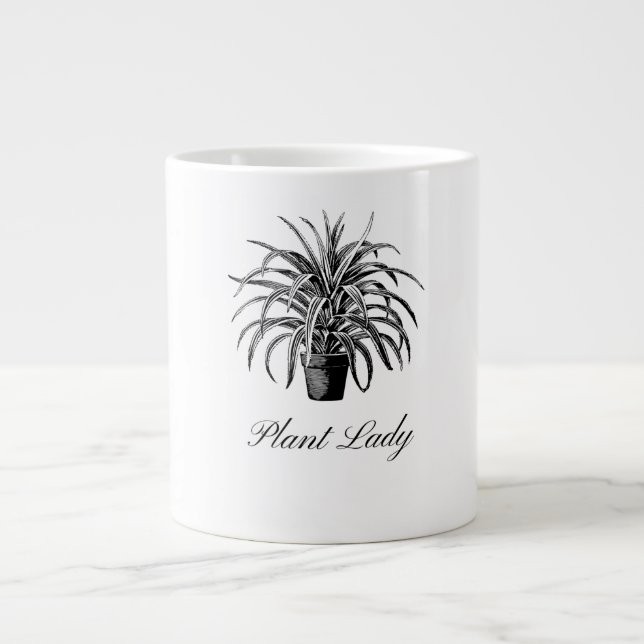 Plant Lady Black and White Speciality Mug (Front)