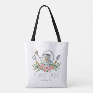 Plant Lady Boho Watercolor Gardener Humour Tote Bag