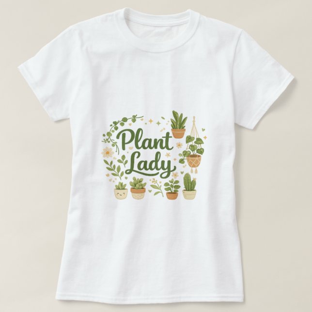 Plant Lady Botanical T-Shirt  (Design Front)