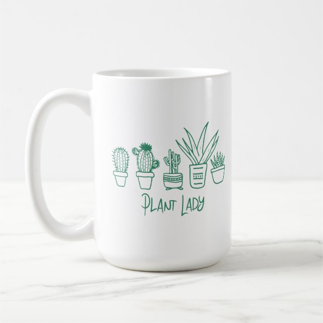 Plant Lady Cactus Succulent Gardening Lover Coffee Mug (Left)