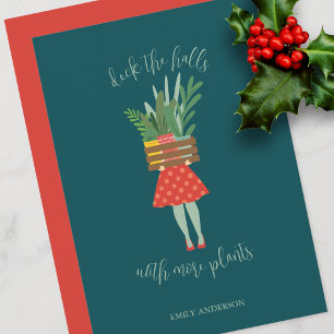 Plant Lady Christmas Flat Card