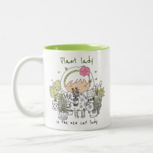 Plant Lady Is The New Cat Lady/ Funny Two-Tone Coffee Mug