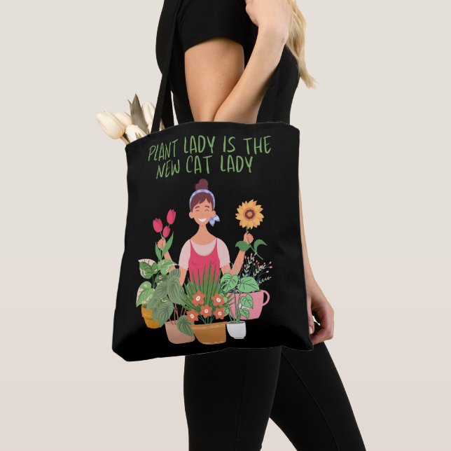 Plant Lady is The New Cat Lady Tote Bag (Close Up)