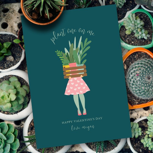 Plant Lady Valentine's Day Flat Card (Creator Uploaded)
