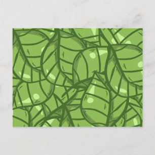 Plant Leaves Botanical Floral Abstract Pattern Postcard