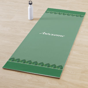 Plant Leaves on Green Personalised Yoga Mat