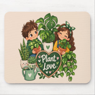 Plant Love Cute Plant Lover Gardening Design Mouse Mat