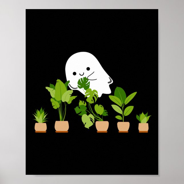 Plant Lover Cute Halloween Ghost Gift  Poster (Front)