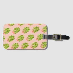 Plant lover gift- watercolor pilea houseplant luggage tag