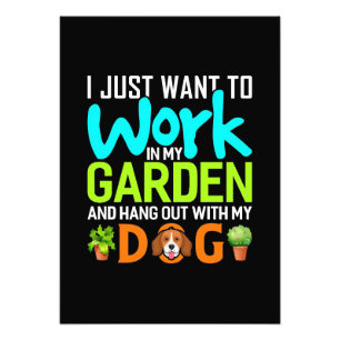 Plant Lover In My Garden With My Dog Photo Print