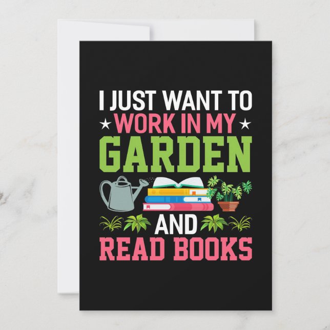 Plant Lover In My Gargen And Read Books Thank You Card (Front)