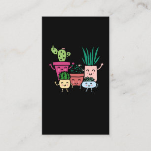 Plant Lover Kawaii Cactus Collection Gardening Business Card