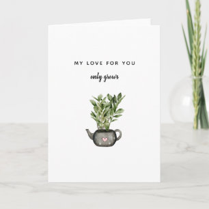 plant lover Love Grows anniversary valentine cute  Card