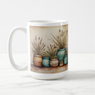 Plant Lover Mug, Watercolor Potted Plants Cup