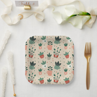 Plant Lover Paper Plates – Botanical Party Decor f