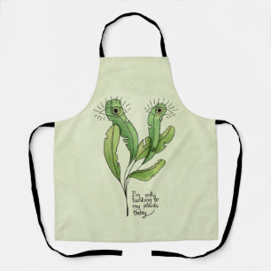 Plant lover pun funny introvert gardener apron