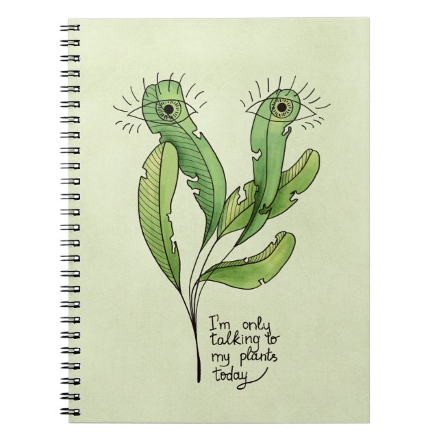 Plant lover pun funny introvert gardener notebook (Front)