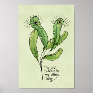 Plant lover pun funny introvert gardener poster