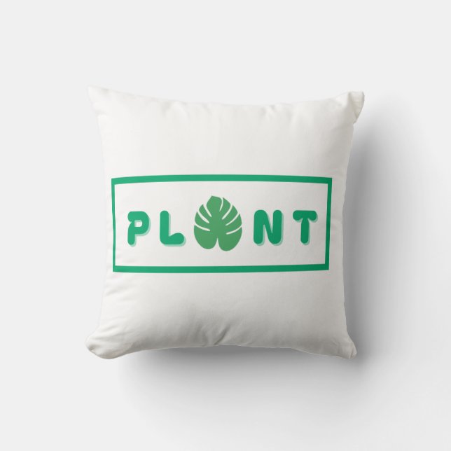 plant lover with a green heart cushion (Front)