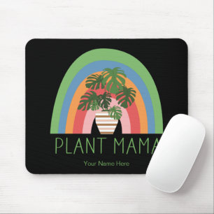 Plant Mama Boho Rainbow Garden Monstera Leaves Mouse Mat