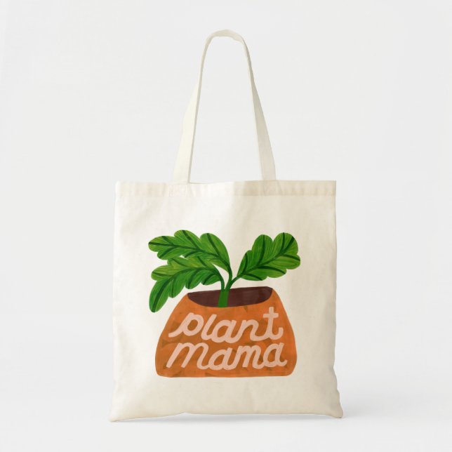 Plant Mama - Illustrated Potted Plant Gift Tote (Front)