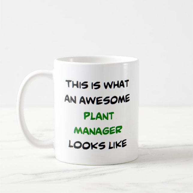 plant manager, awesome coffee mug (Left)