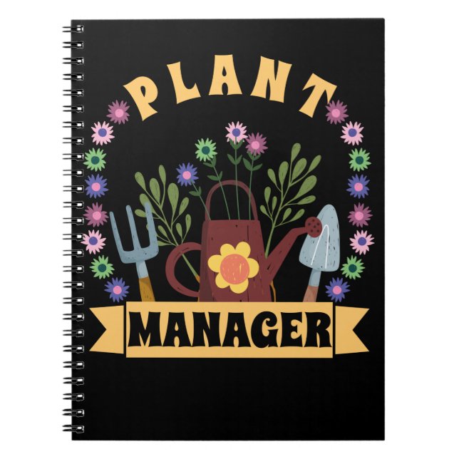 Plant Manager Mum Grandma Office Gardener Notebook (Front)