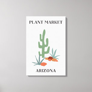 Plant Market Arizona Green Desert Saguaro Cactus Canvas Print