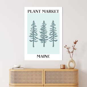 Plant Market Maine Green Pine Tree Forest Canvas Print