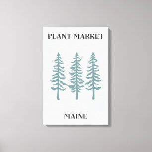 Plant Market Maine Green Pine Tree Forest Canvas Print