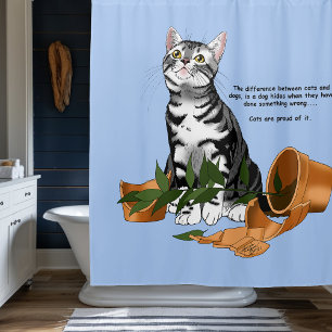 Plant Mischief Cat Shower Curtain